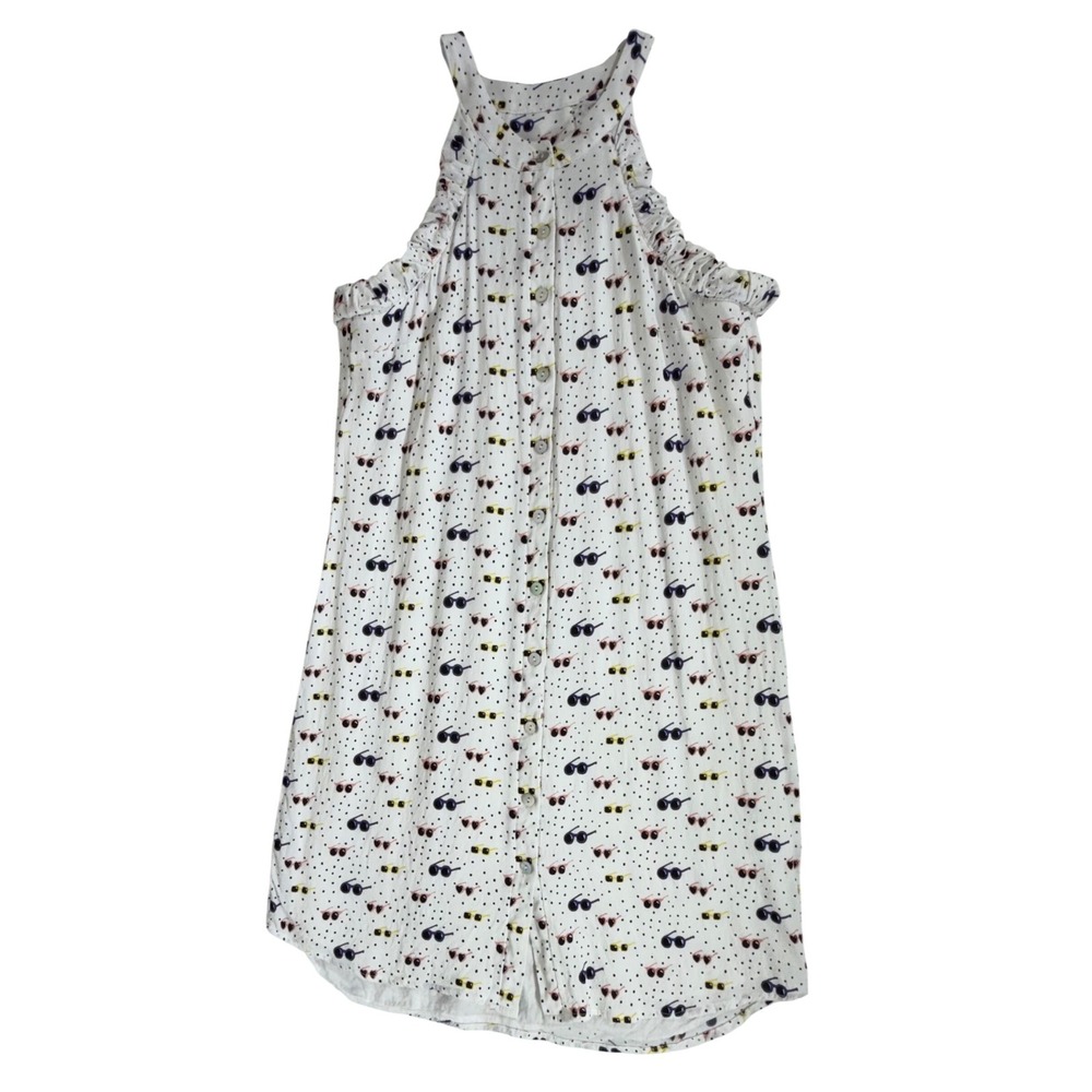 Larke Anthropologie Mini Dress Size XS Sunglasses Polka Dot Button Front Halter - Picture 10 of 11